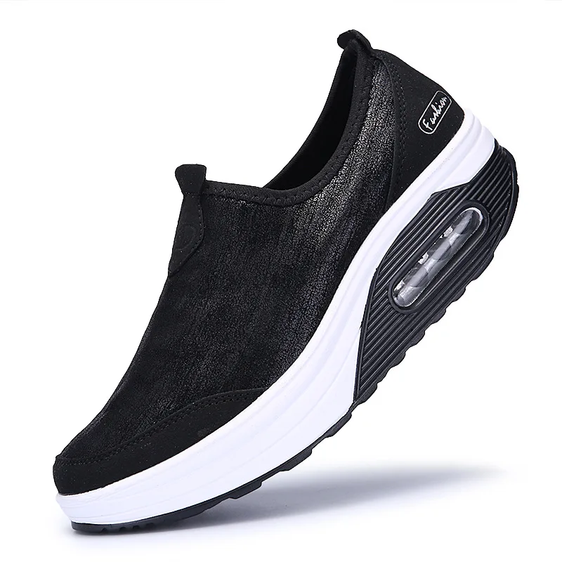 

Women's Vulcanized Shoes Woman Flats Wedges Platform PU Sneakers Female Fashion Slip On Walking Ladies Women Sports Shoes
