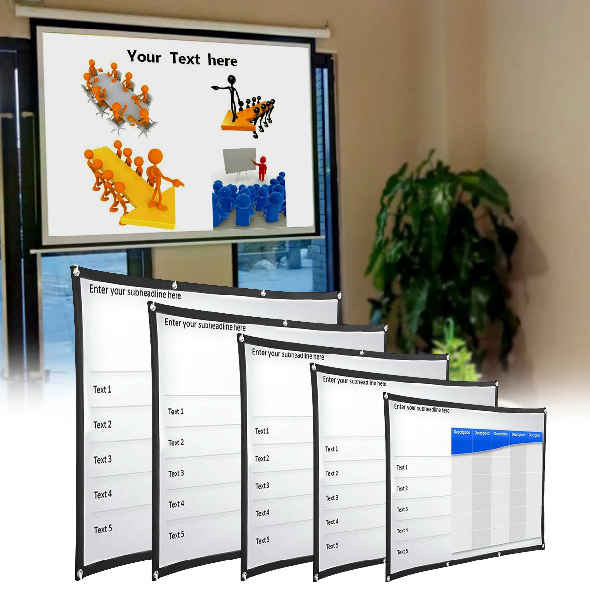 Портативный складной проектор HD настенный экран для домашнего кинотеатра Optoma