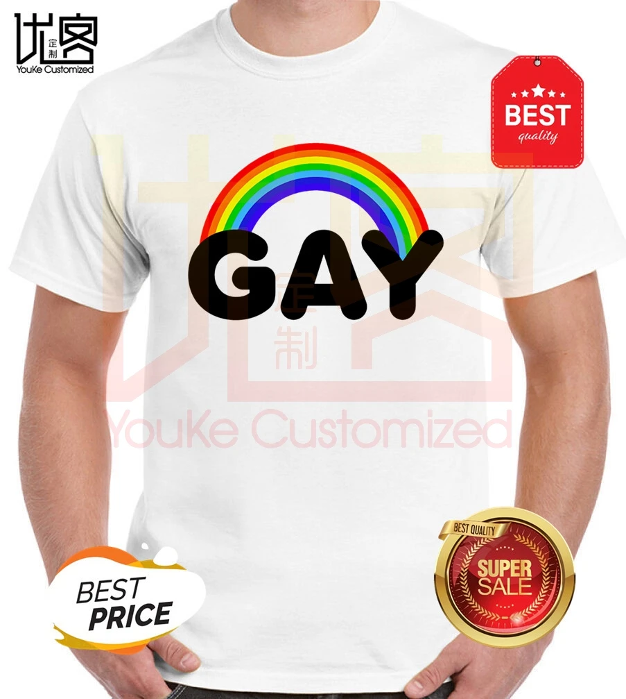 ЛГБТ футболки Pride 2019 мужские летние из 100% хлопка для команды Мужской Топ