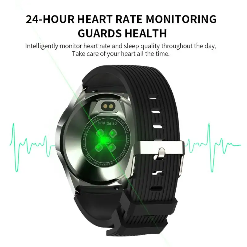 

Touch Smart Watch Personal Heart Rate Bracelet For IPhone Android Waterproof Round Screen Full Touch Health Bluetooth Sport