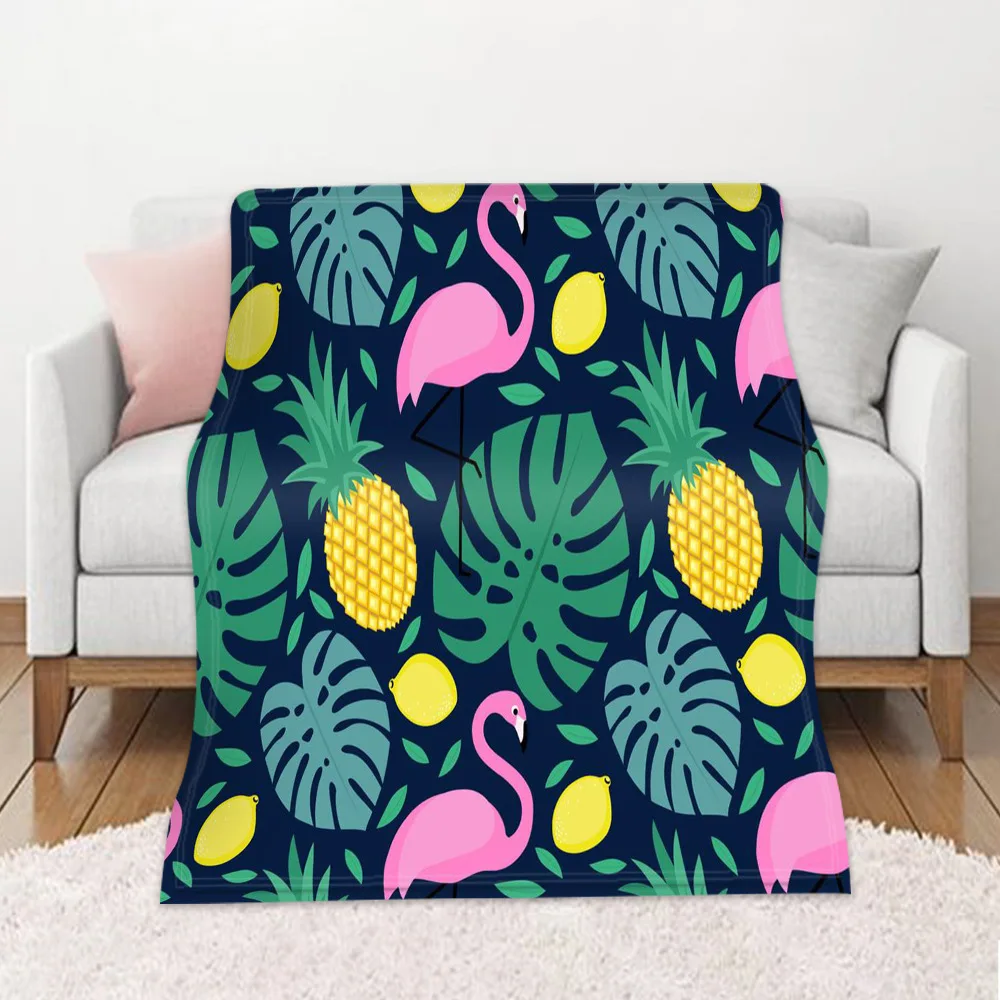 

Зимнее утепленное одеяло с рисунком зеленых растений, цветов, для гостиной, дивана, спальни, сна, утолщенное Фланелевое большое одеяло с при...