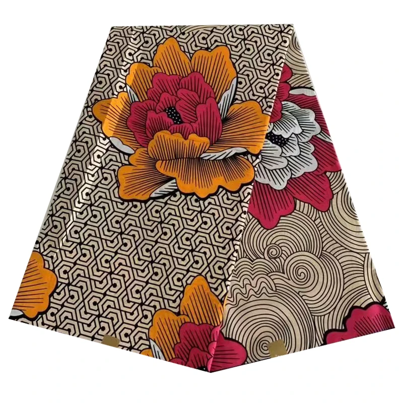 polyester Ankara Africa prints batik fabric real dutch wax tissu high quality 6yards fashion African sewing for party dress