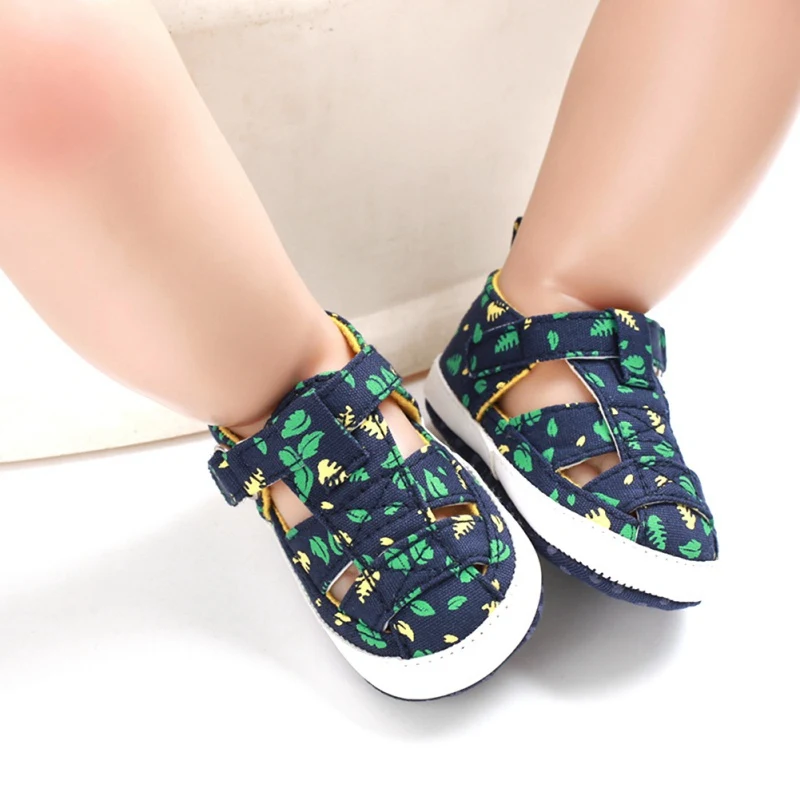 

Baby Boys Sandals Newborn Baby Boy Kids Leisure Crib Shoes Print Baby Soft Sole Sandals 0-18M