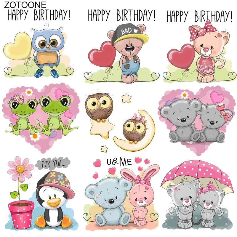 Нашивка ZOTOONE в виде животных милая наклейка совы и медведя железная на печать с