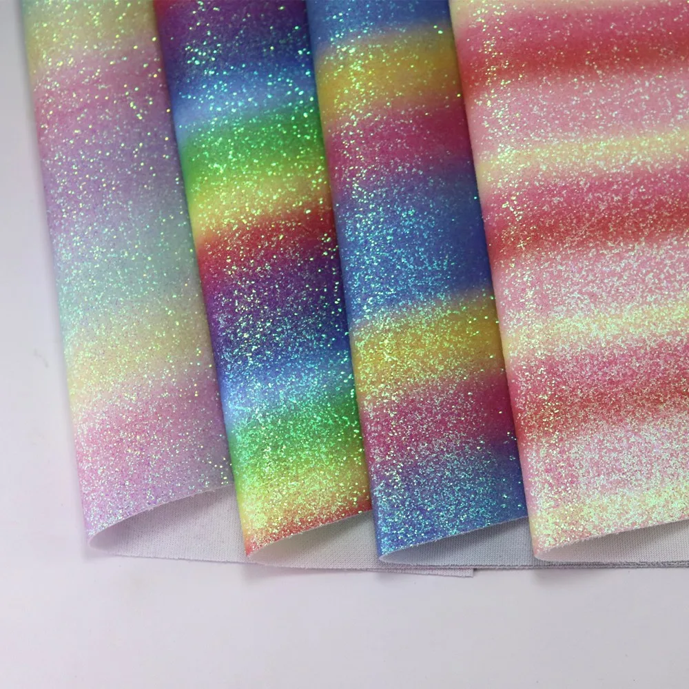 Листы A4 радуга мягкая эластичная блестящая ткань кожа для бантов рукоделие