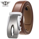 Plyesxale Брендовые мужские ремни из натуральной кожи; Из коровьей кожи; Мужские Пояса Новая автоматическая пряжка Роскошный пояс чулки; Цвета: черный, темно коричневый G239