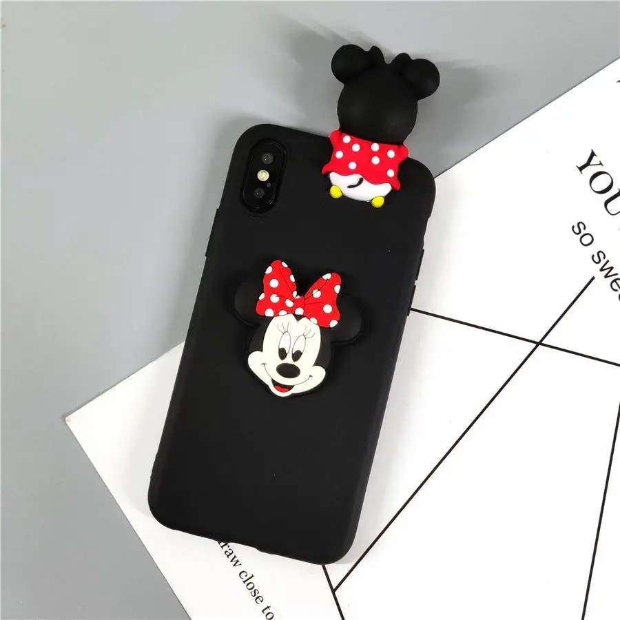 3D Black Minnie Мультфильм 3D маленький Стич куклы чехол для samsung Galaxy A70 A60 A50 A40 A30 A20 A10 M10 M20 M30 Карамельный цвет Мягкий ТПУ чехол для телефона - Цвет: 3D Black Minnie