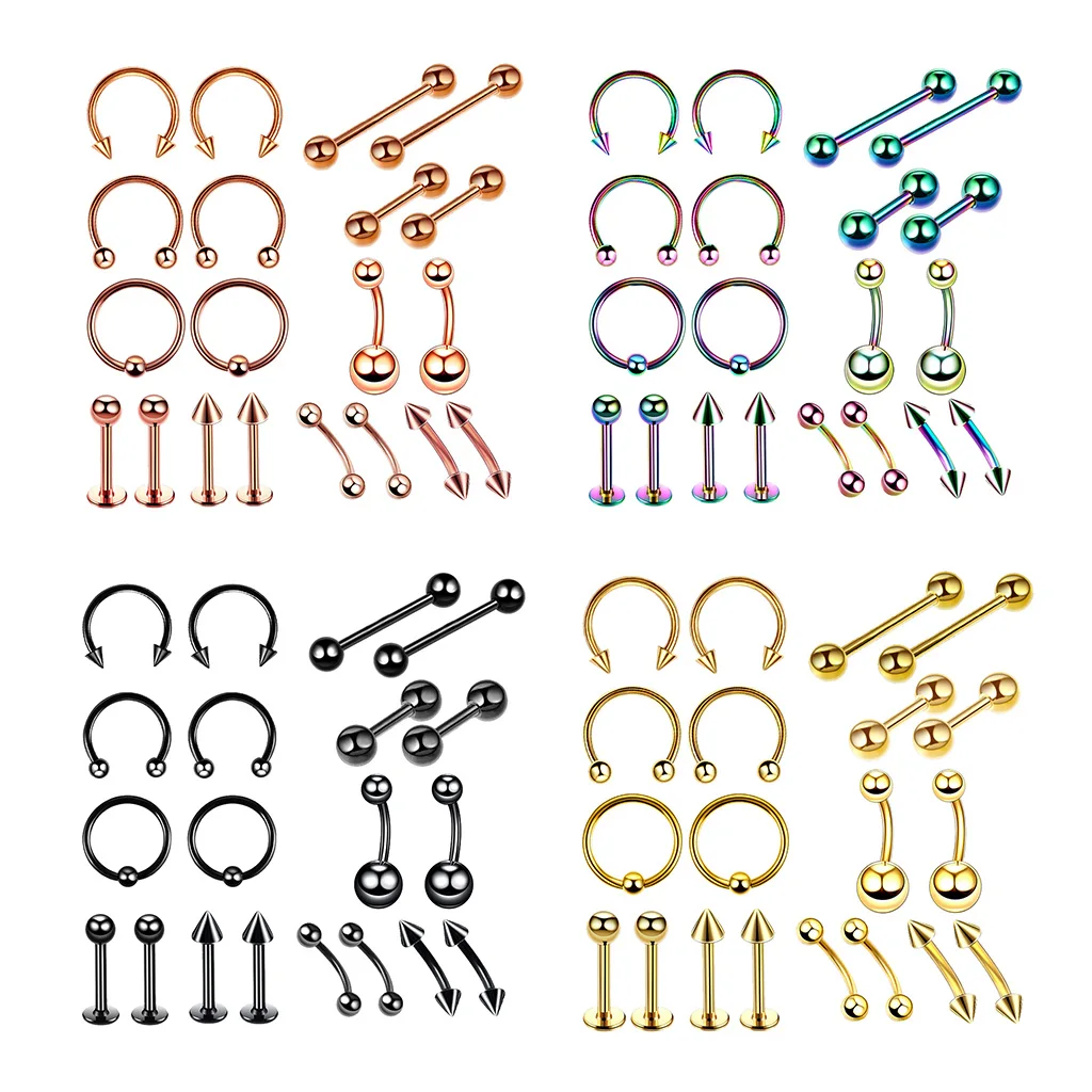 20 шт. кольцо для пирсинга носа губ в язык бровь пупок живота классический