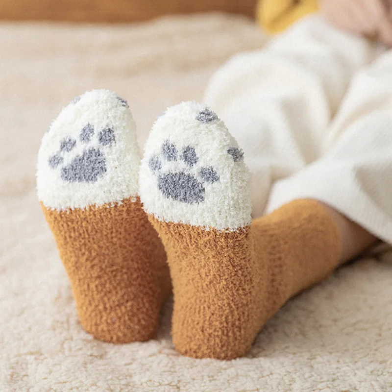 

Cat Claws Winter Cute Thick Warm Floor Socks Sleep