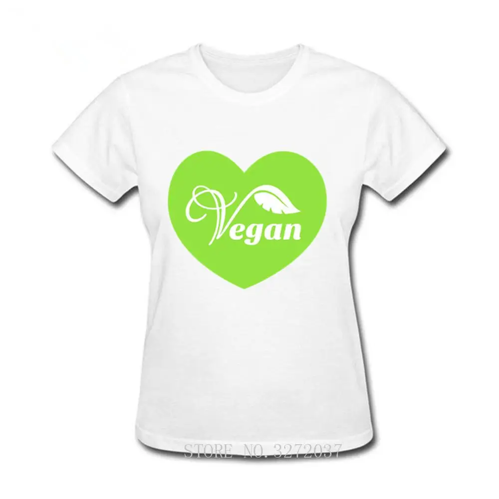 Casual Women'S GREEN VEGAN HEART Pink Tshirt Top Heart Print Cute Clothes Short Sleeve 2019 Summer T Shirt | Женская одежда