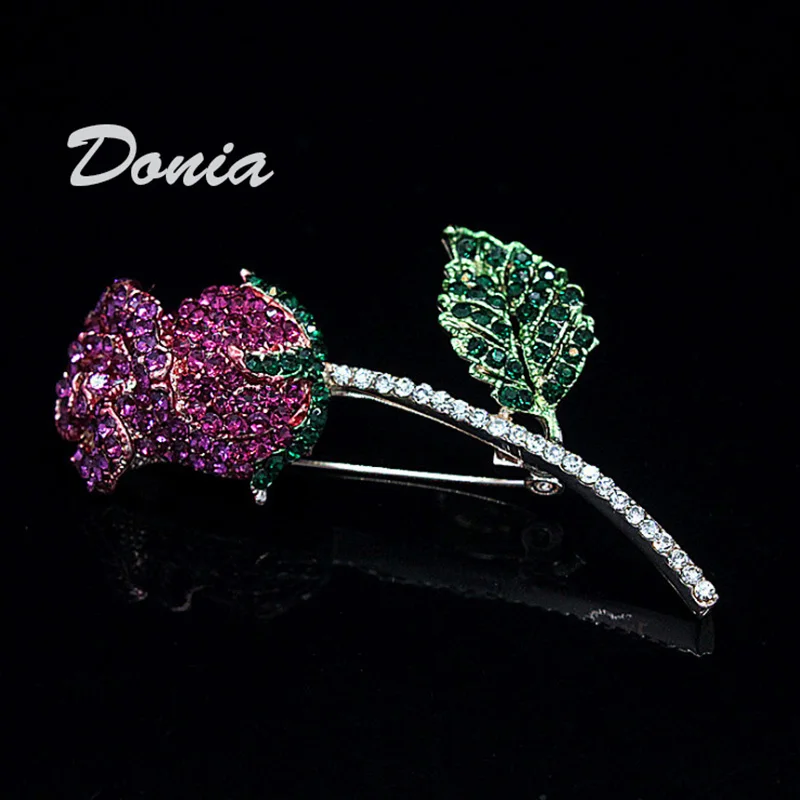 Ювелирные изделия Donia трендовые цветные стразы брошь в виде Розы ювелирные