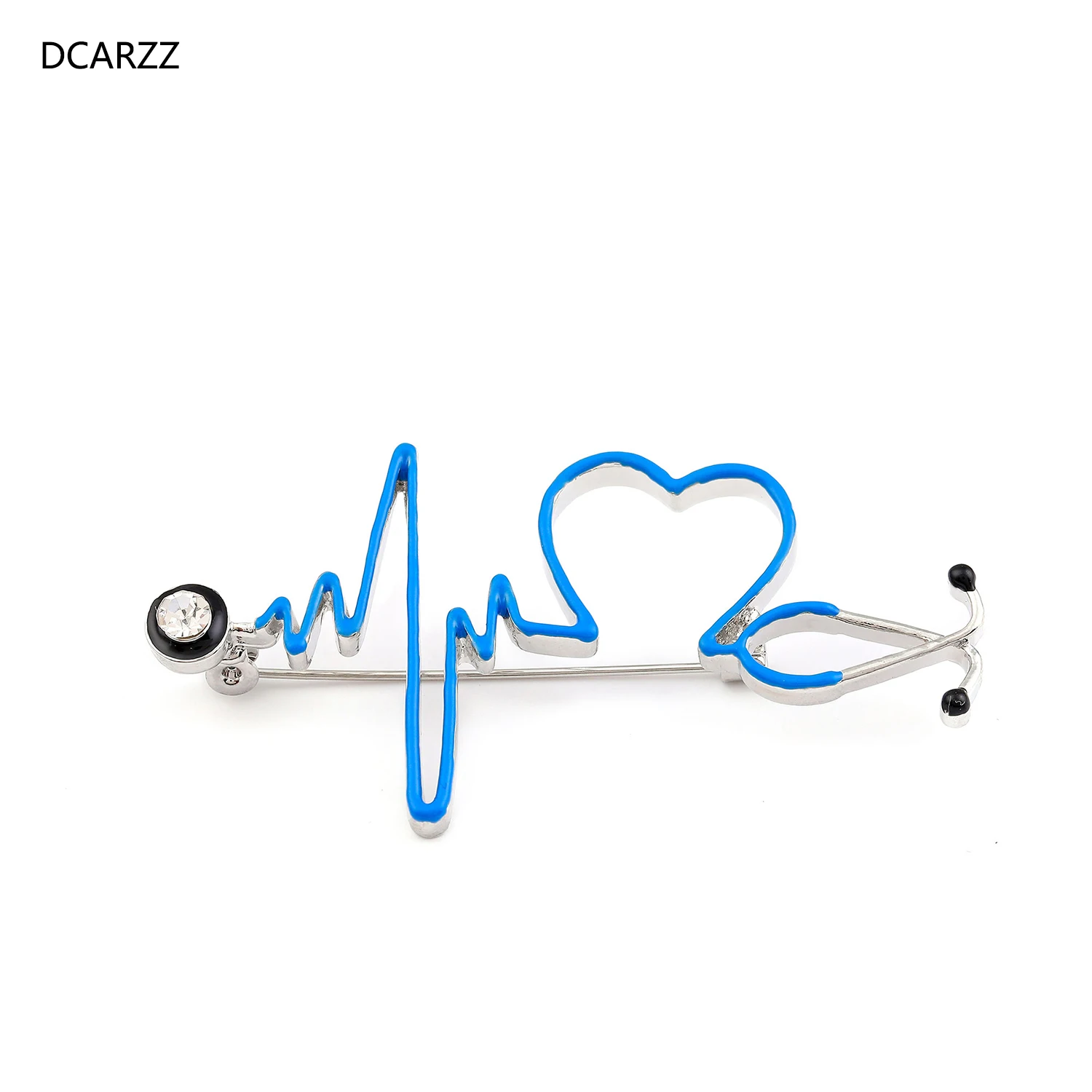 Броши DCARZZ с электрокардиограммой, эмалированные значки для стетоскопа, ювелирные изделия для медицинских целей, синий значок на лацкан для медсестер, врачей, студентов, шляп, подарок для женщин