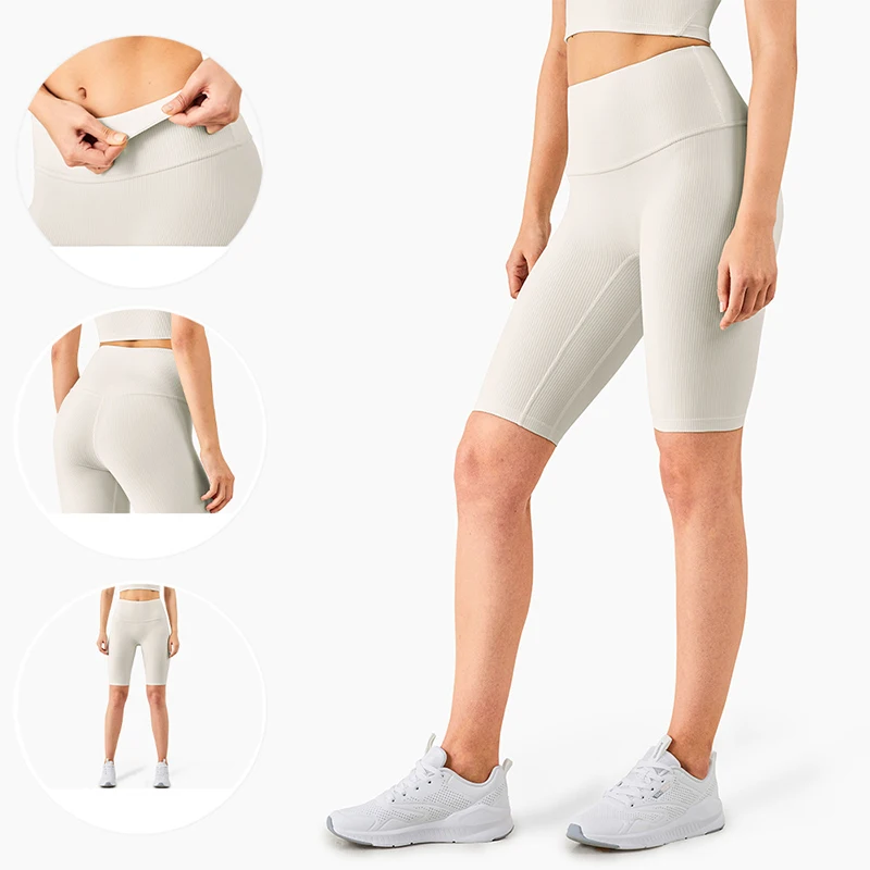 

Велосипедные шорты с резьбой, шорты с высокой талией для йоги, тренировок, фитнеса, леггинсы, одежда для спортзала, приятная для кожи спортив...