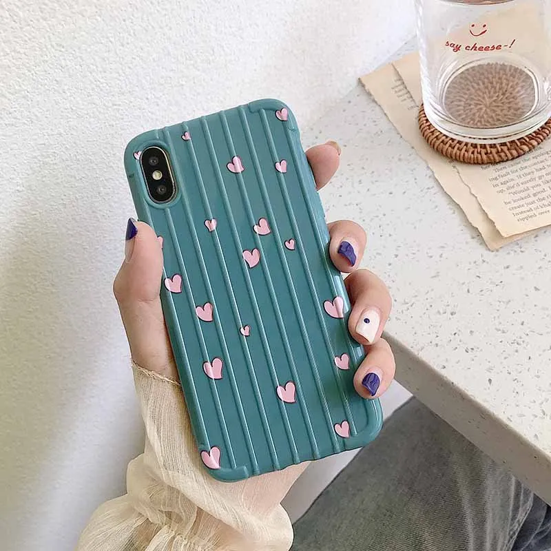 Однотонный чехол для телефона с любовным рисунком IPhone X XS 7 8 Plus 6 6S Блестящий