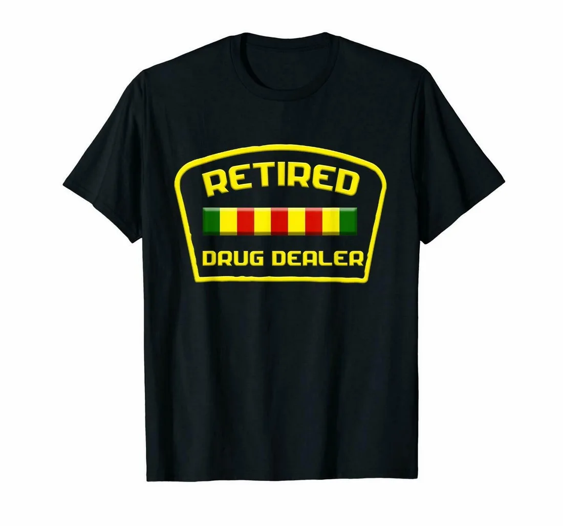 

Black Retired Drug Dealer Funny Recovery Tops Tee T Shirt Men's S-5XL US 100% Cotton T-Shirt New Funny Cotton