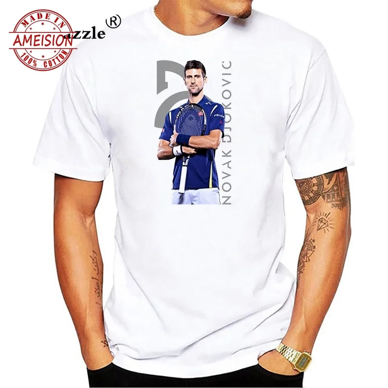 Мужские футболки с модным логотипом Novak Djokovic модная мужская футболка принтом по