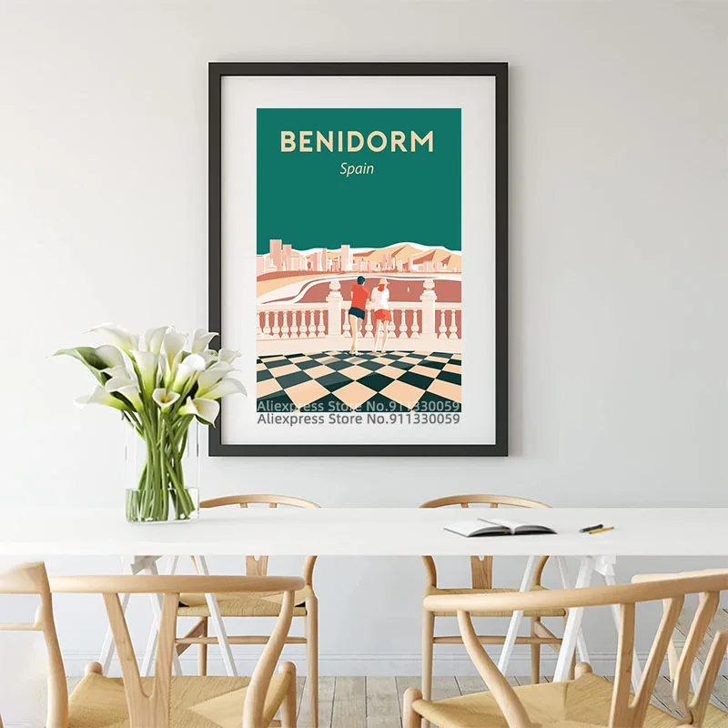 Постер для путешествий в Испании Benidorm постер туризма постеры печать на холсте