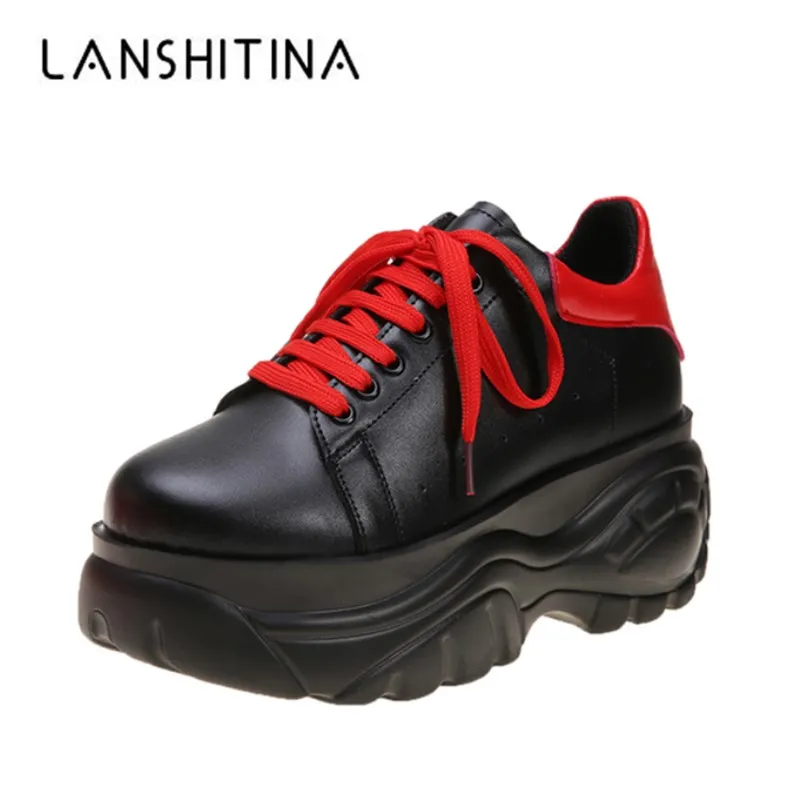 Женские кеды на высокой платформе весенние повседневные туфли с высоким берцем