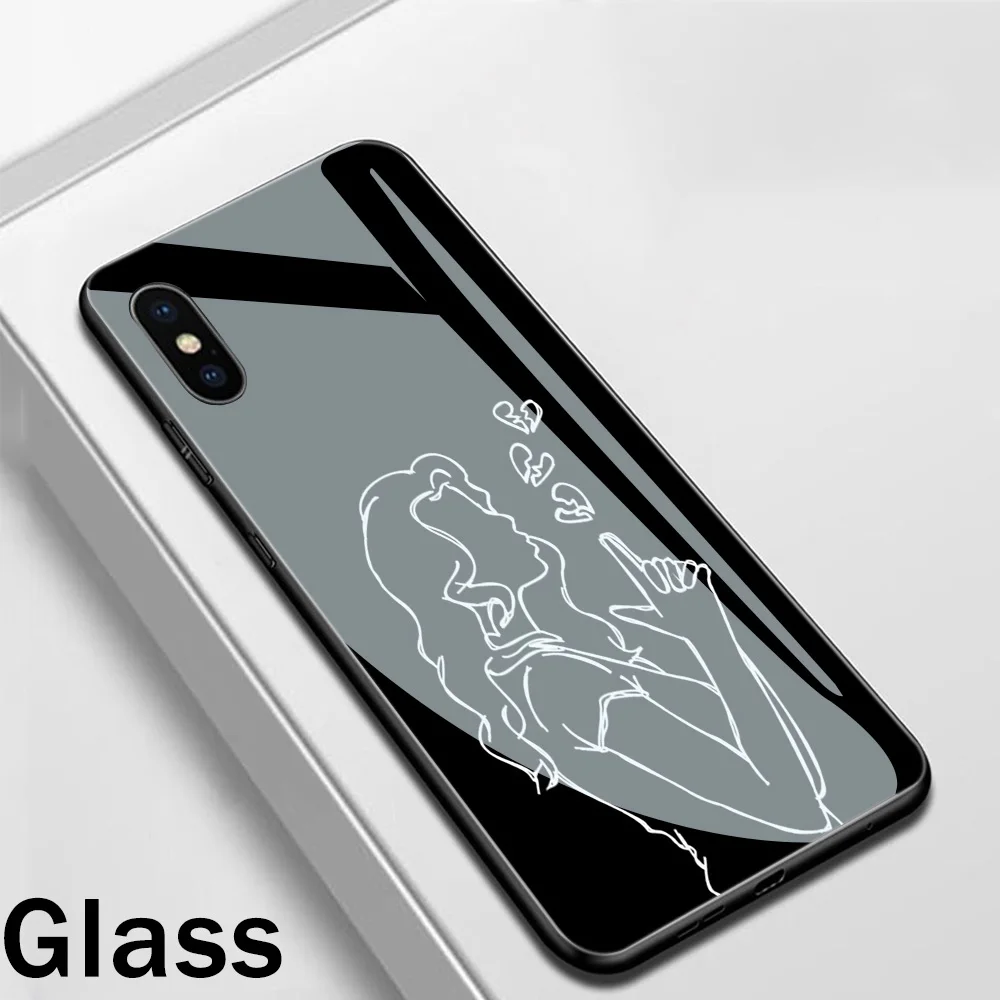 Ciciber Сердце Любовь Королева девушка закаленное стекло чехол для Apple iPhone 11 Pro Max XR X XS MAX 8 7 6 6S Plus телефонные чехлы Funda Shell - Цвет: WM03320