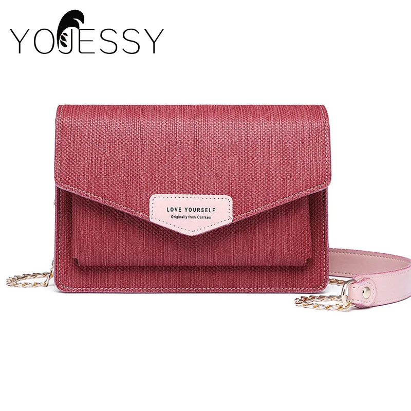

YOJESSY Women Bag Leather Flap Women's Crossbody Messenger Bags Sac Female Round Bolsa Ladies Handbag