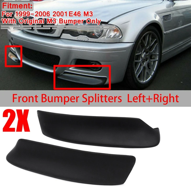 Черный левый и правый автомобильный передний бампер в стиле CSL разветвители