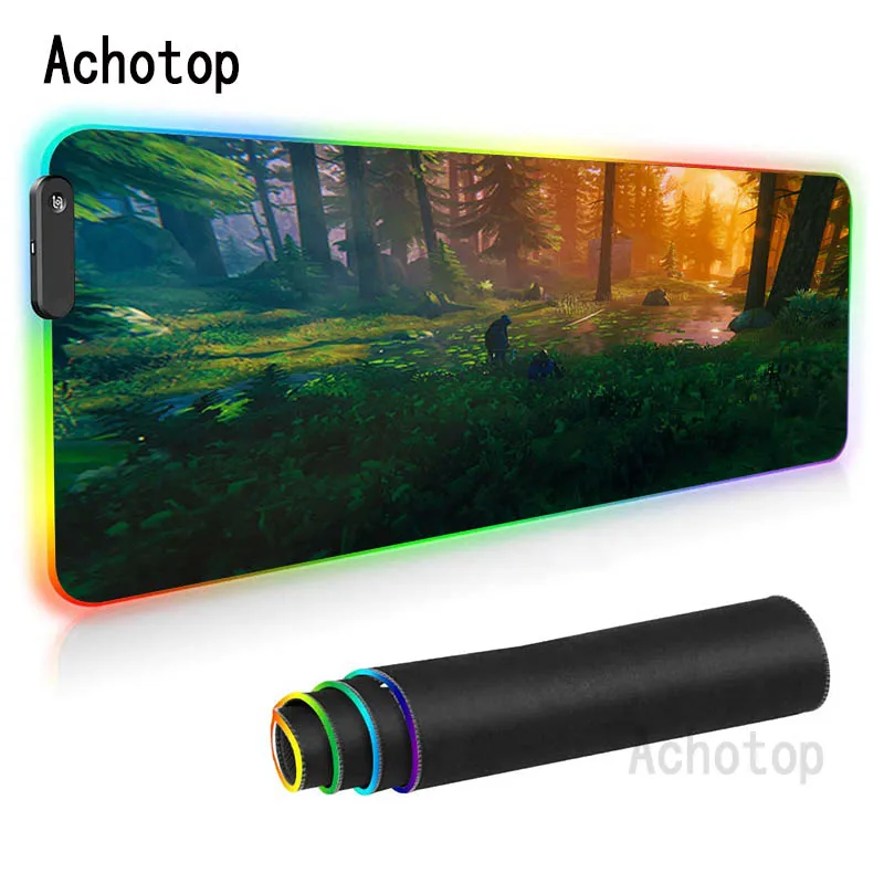 

Офисная мышь Valheim, геймерский мягкий коврик для мыши RGB, большой коврик для мыши, клавиатуры, противоскользящий геймерский игровой коврик дл...