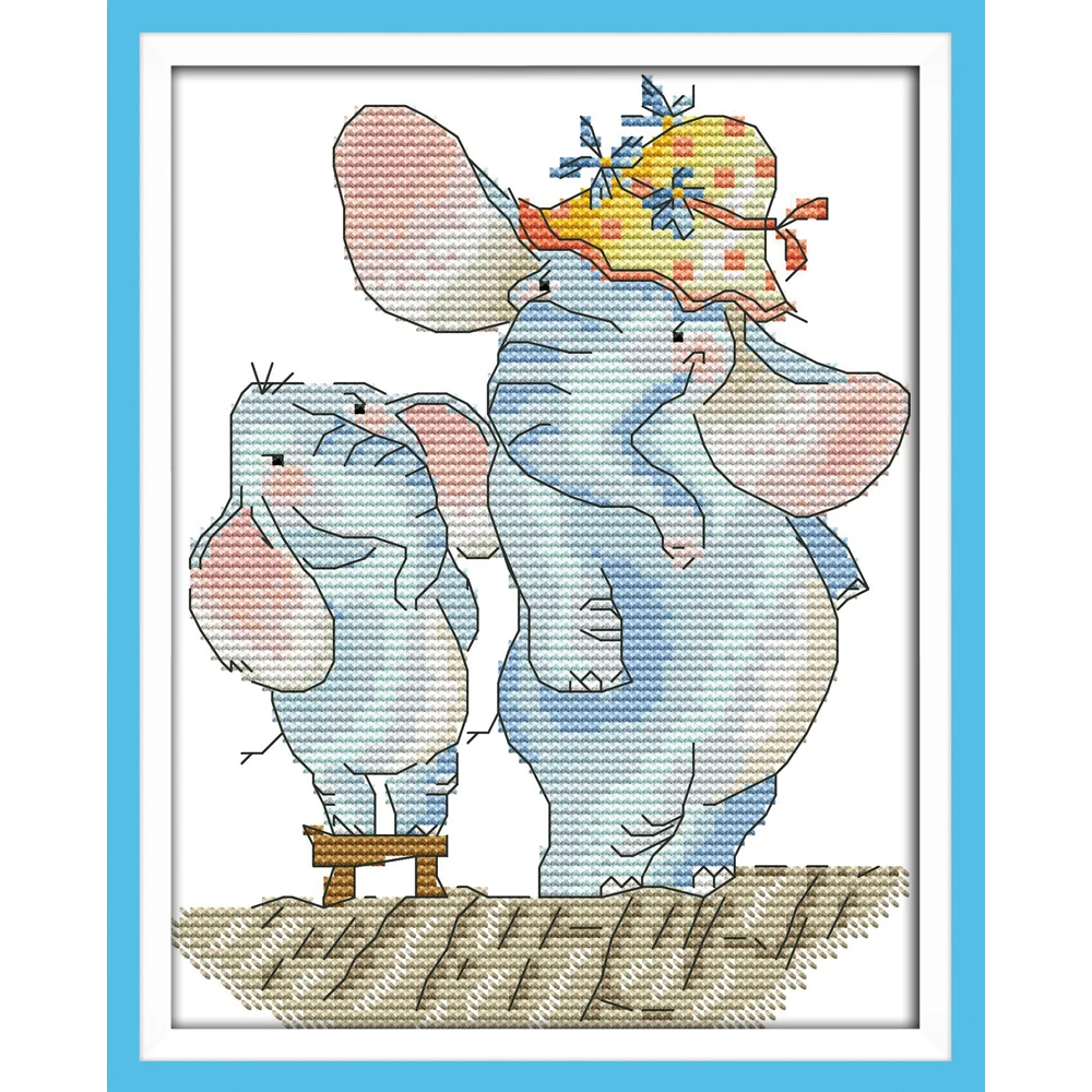 

Joy Sunday I Grow Taller Chinese Cross Stitch Kits Ecological Cotton Clear Stamped Printed 11CT DIY Wedding Decoration For Home