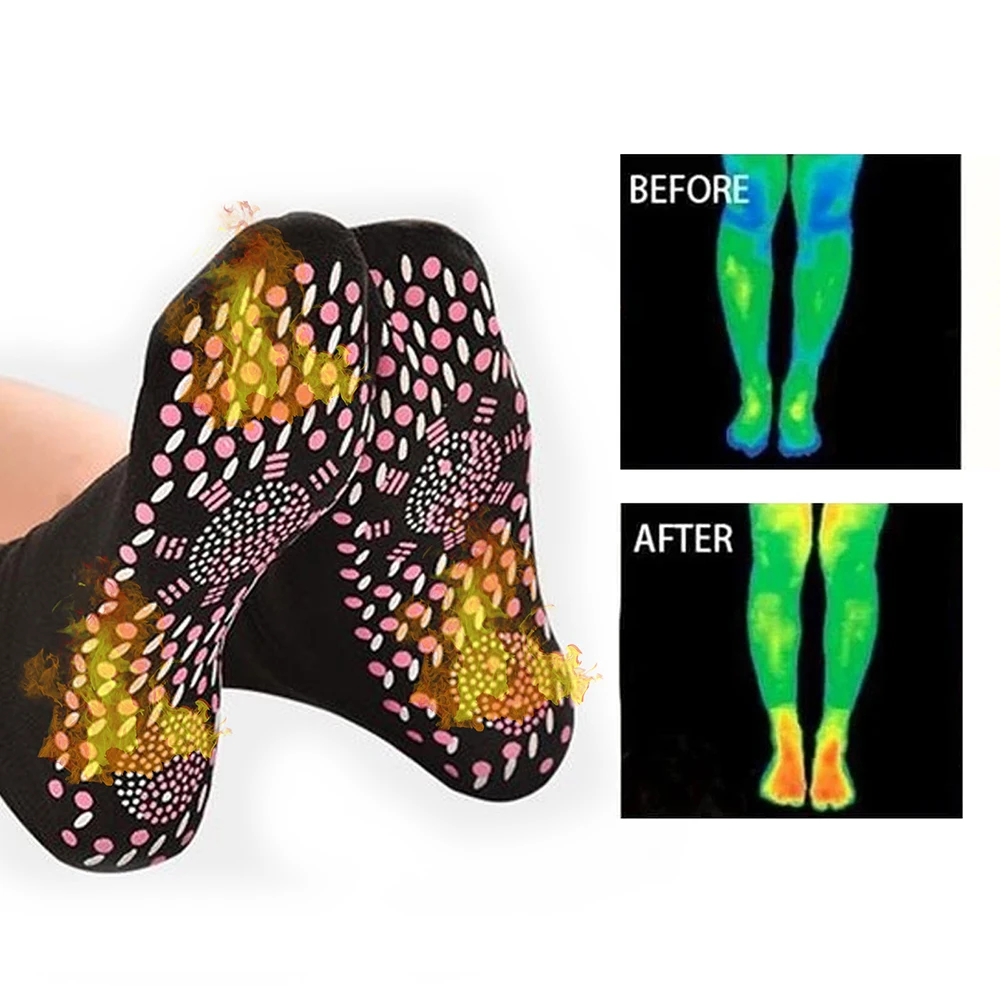 

Self Heating Socks Hiking Heated Socks for Men Women, Tourmaline Socks Comfortable Breathable Massage Anti-Freezing Winter