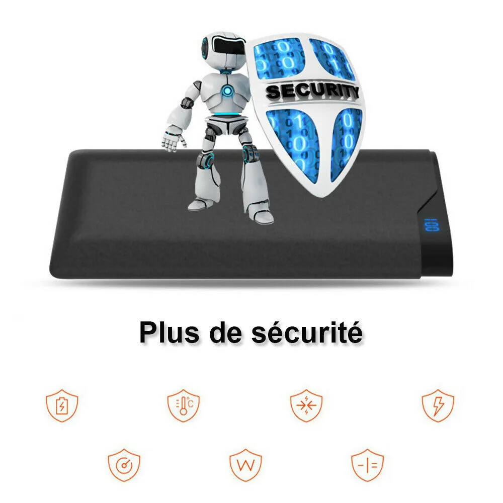 

Power pack 22000mah black portable external battery 2 Port USB display LED