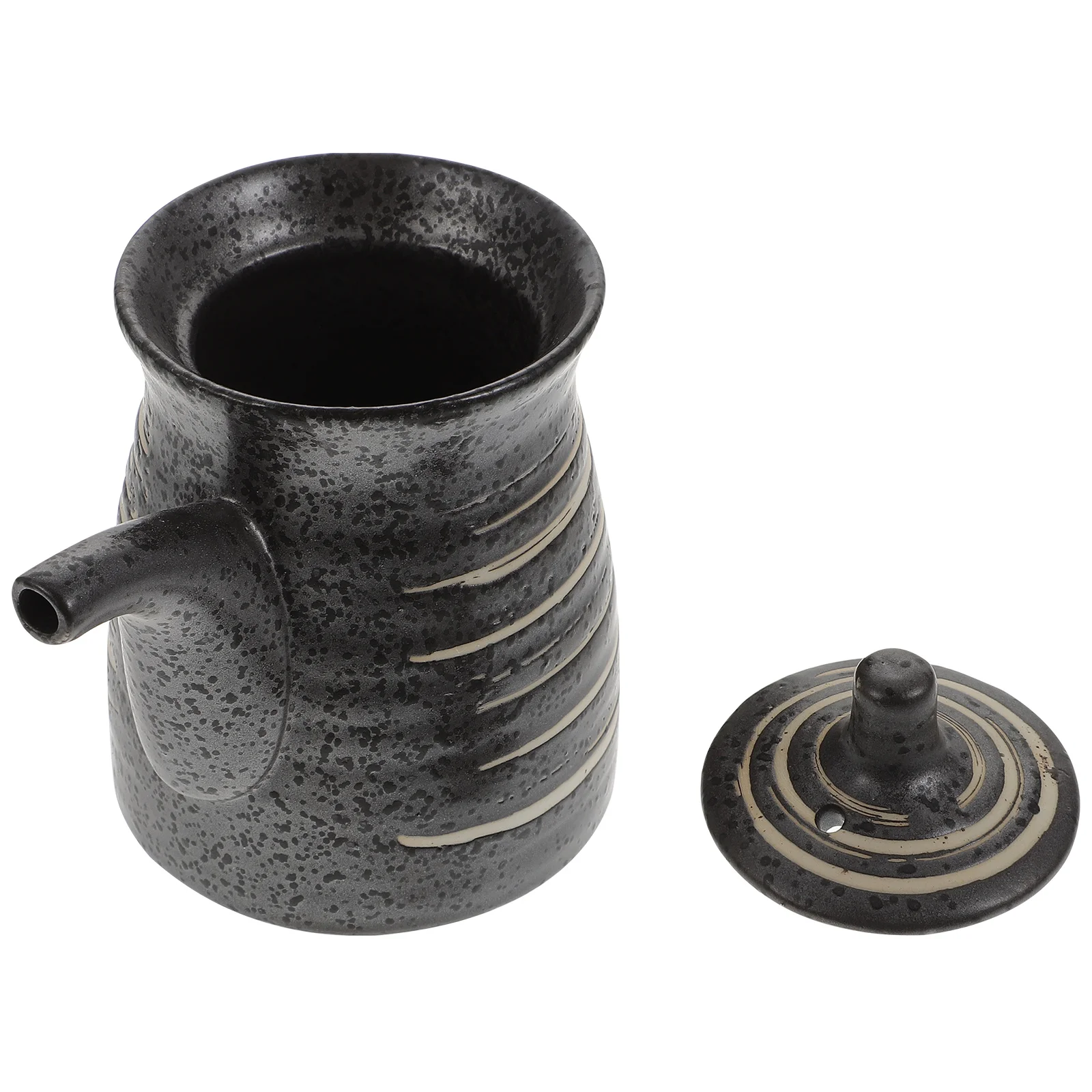 

1Pc Ceramic Oil Sauce Pot Seasoning Bottle Household Kitchen Supply (Black)