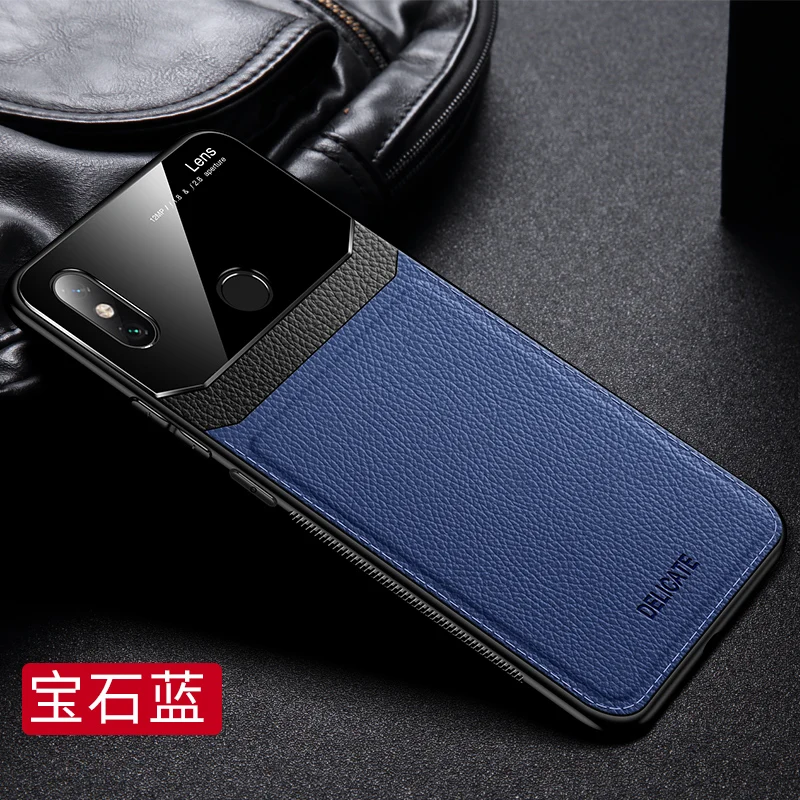 blue Для Xiaomi mi 8 9 Pro Чехол для mi 8 Lite чехол для mi 9se Max 2 3 CC9 Pro акриловое стекло анти-падение из искусственной кожи чехол - Цвет: blue