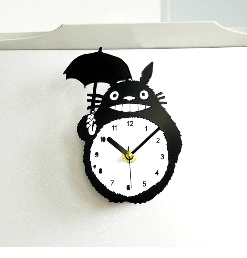 Sevimli Totoro buzdolabı mıknatısı manyetik duvar saati İskandinav ev dekorasyon aksesuarları çocuk hediye buzdolabı saat mesaj tutucu
