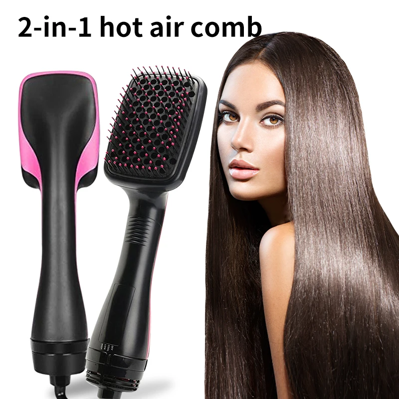 

3 In 1 Dryer Comb Ionic Portable Lightweight Blow Dryer Fast Drying Negative Ion Hairdryer Blowdryer Round Hair Comb Iron Dryers