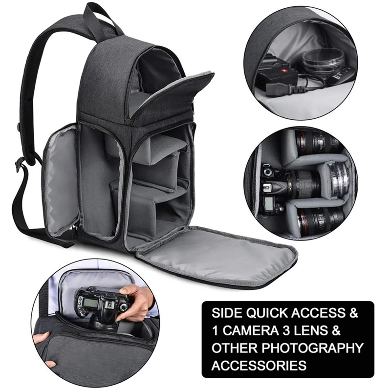 Caden Camera Bag Sling Backpack Case Waterproof With Modular Inserts Tripod Holder For Dslr/Slr And Mirrorless Cameras F | Электроника