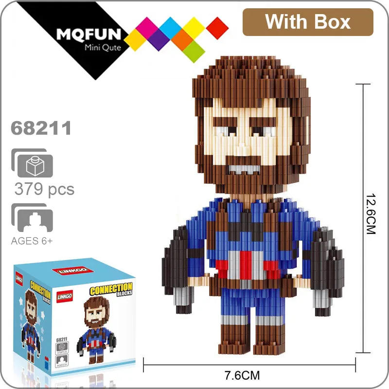 68211 With Box Linkgo Мститель супер герой Железный человек Человек-паук танос фигурки мини строительный блок кирпичи Сборная модель обучающая игрушка - Цвет: 68211 With Box