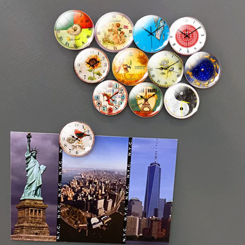 Эйфелева башня и часы магнит на холодильник сувенир 30 мм магниты стеклянный