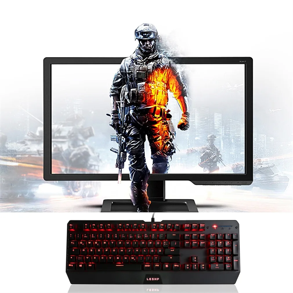 Игровая клавиатура с хорошей сенсорностью 2 4 ГГц 1 цвет подсветка светодиодная USB