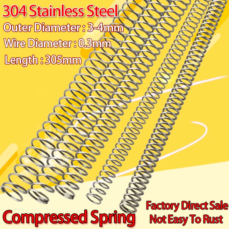 304 пружина из нержавеющей стали с давлением длинная пружинная проволока Диаметр 0