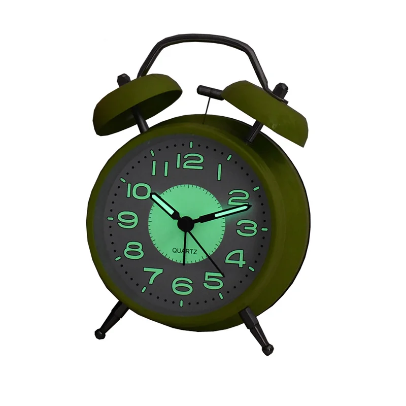 Bedroom Simple Black Retro Small Alarm Clock Stylish Luminova Desk Clock Needle Bestselling 2020
