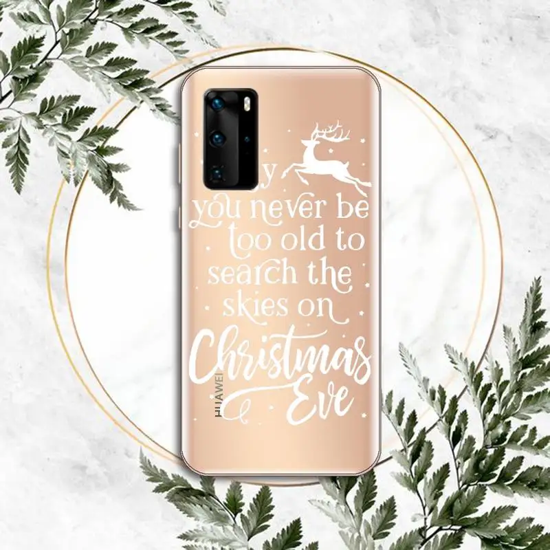 

Lovebay Merry Christmas Letter Phone Case Transparent for Huawei P honor 8 10i 20 30 40 smart 2019