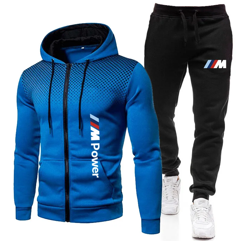 

BMW M Cardigan Tracksuits Men Sets Long Sleeve Hoodie+Jogging Trousers 2piece Sets Fitness Running Suits Male Sportswer