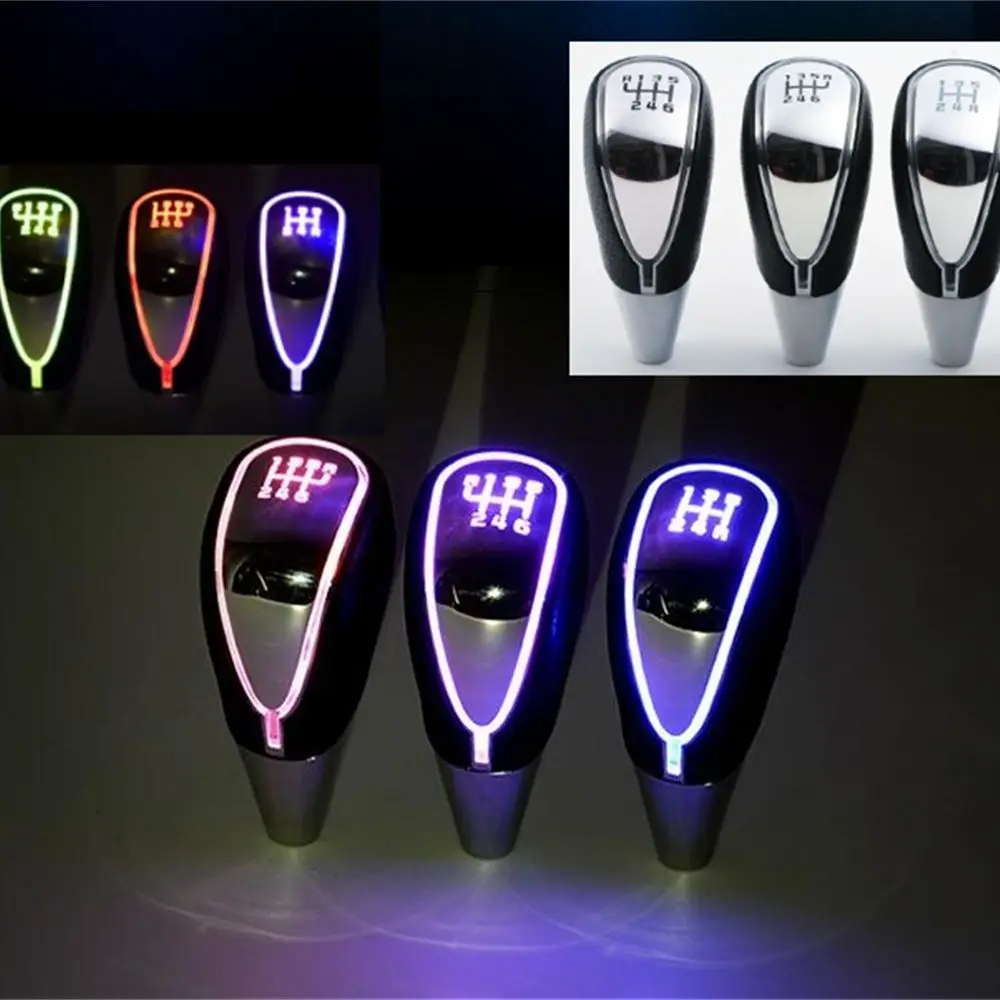 7 Colors Changes Activated Car Gear Shift Knob 5 6 Speed LED Handball Light Cigarette Lighter Charger Knobs AT MT | Автомобили и