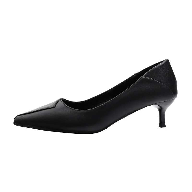 

Women's shoes high heeled shoes pointed occupational low heeled thin heeled occupational single shoes work shoes 2021 leather