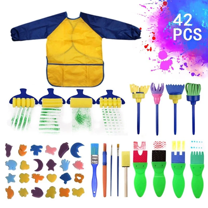42 шт./компл. Детские Краски ing игрушка сделай сам художественные промыслы щетки
