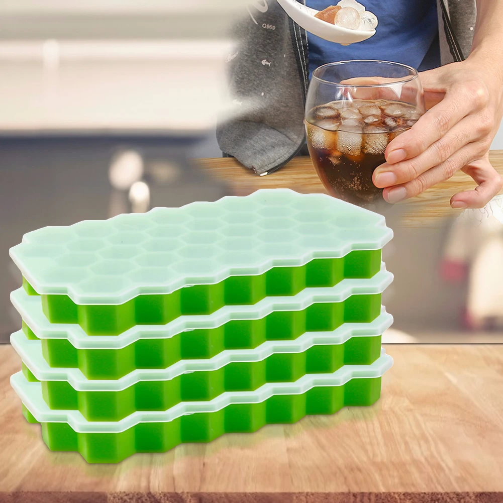 

Honeycomb Ice Cube Tray Ice Cream Tools Ice Cream Makers With Lids For Ice Cream Grade Silicone Ice Molds For Whiskey Cocktail