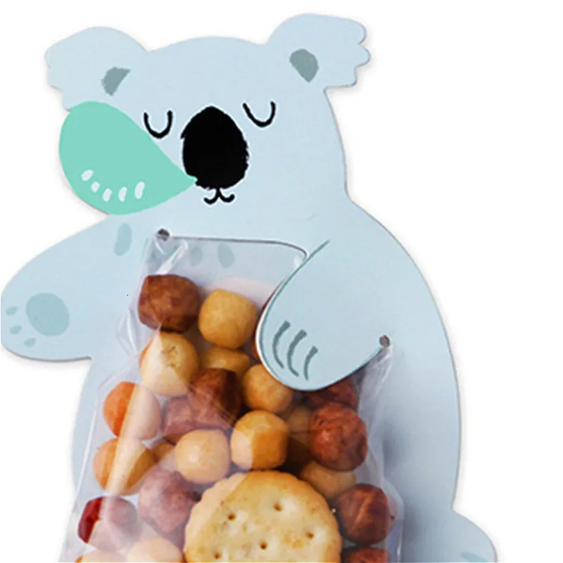 10 шт./лот милые животные пластиковые бумажные пакеты рождественский подарок для