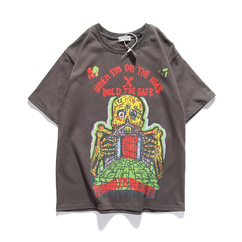 

T-shirt Men Women Kanye West Skull Print Casual Tshirts Harajuku Oversize O Neck Short Sleeve Hip Hop T Shirt Streetwear Tees