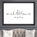 Плакат с изображением Лондона Нью-Йорка, рисунок на холсте в скандинавском стиле, черный и белый цвета, Минималистичная настенная живопись, украшение для дома