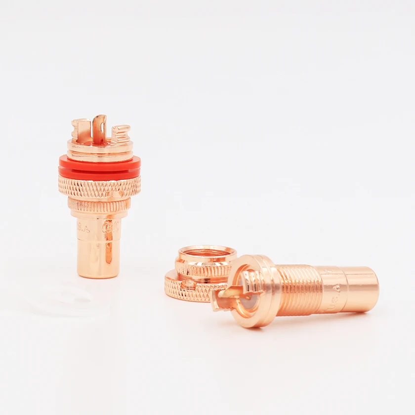 Высокопроизводительный разъем RCA с покрытием из чистой красной меди 4 шт. |