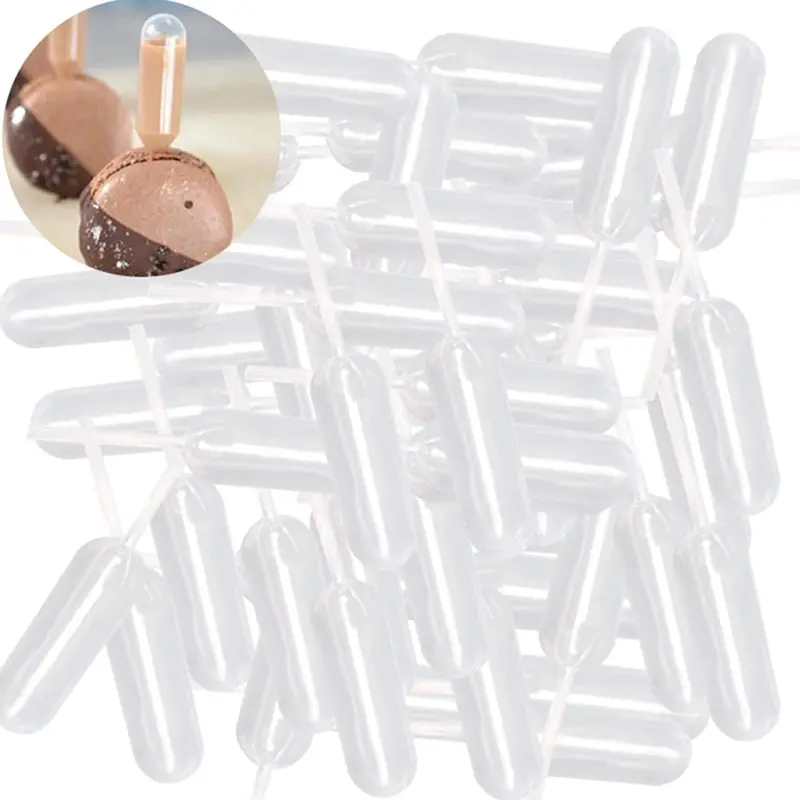 

50pcs/lot Plastic 4ml Squeeze Transfer Pipettes Dropper Disposable Pipettes For Strawberry Cupcake Ice Cream Chocolate Tool